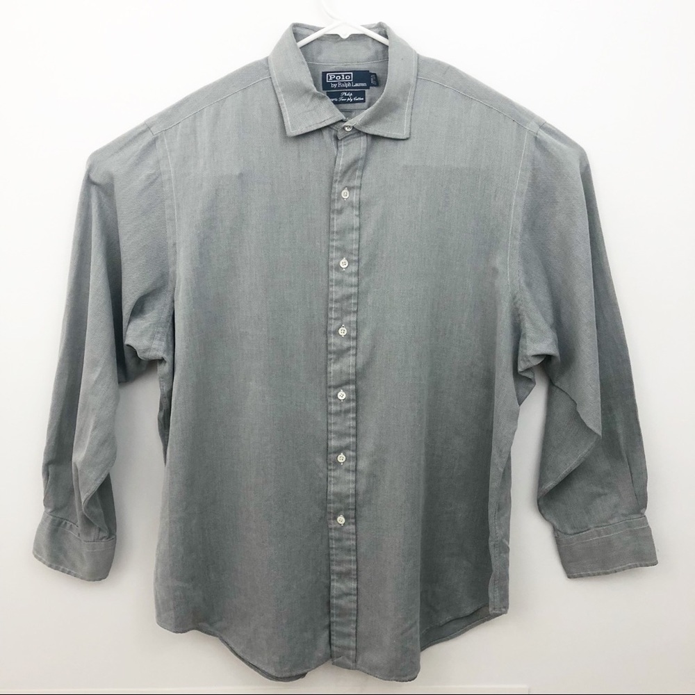 Polo 2 Ply Cotton‎ button down shirt size 17/34